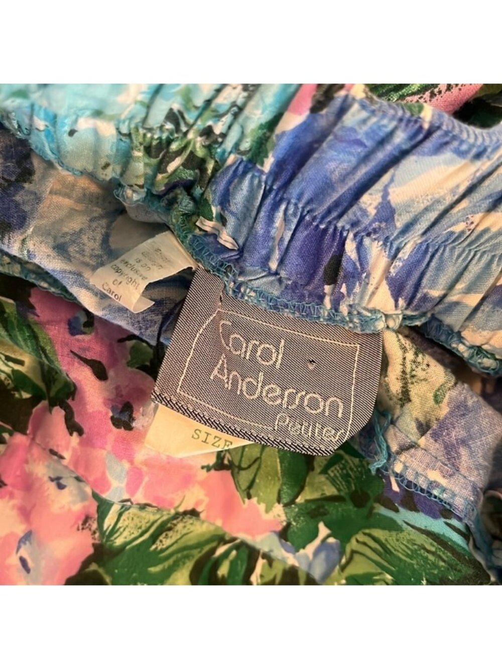 Vintage Carol Anderson floral tie back dress pockets 8 - Picture 6 of 8